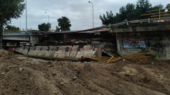 Θεσσαλονίκη: κατέρρευσε η γέφυρα Δενδροποτάμου